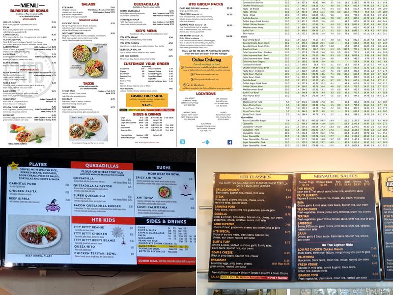 High Tech Burrito - Blackhawk Menu