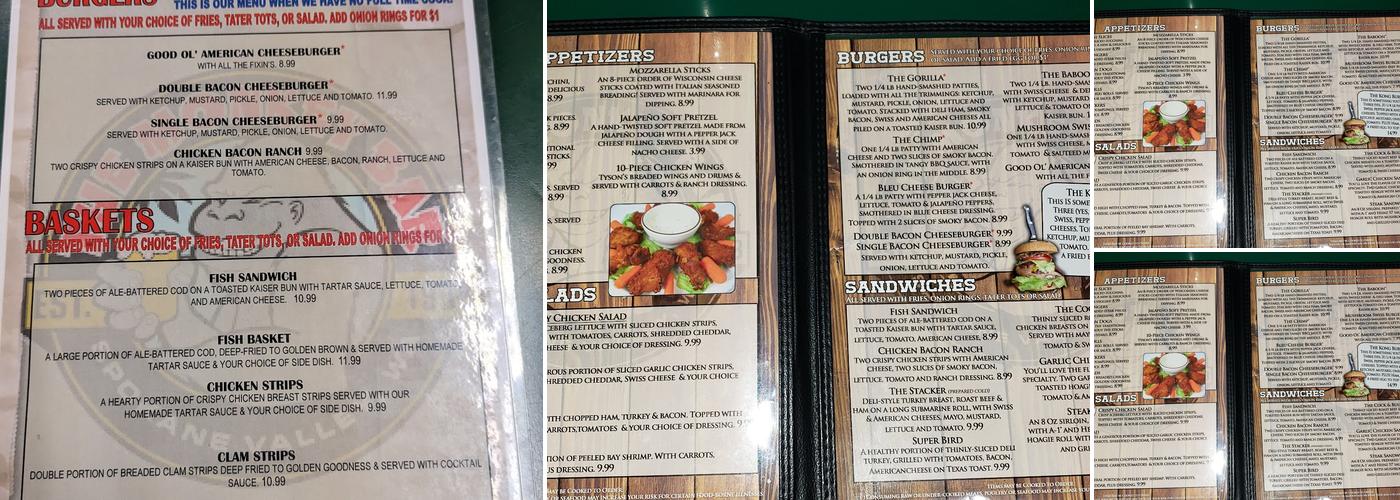 Monkey Bar Menu