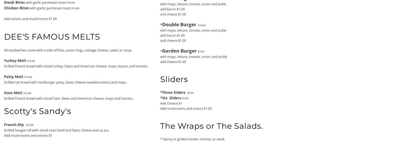 Sullivan Scoreboard Menu