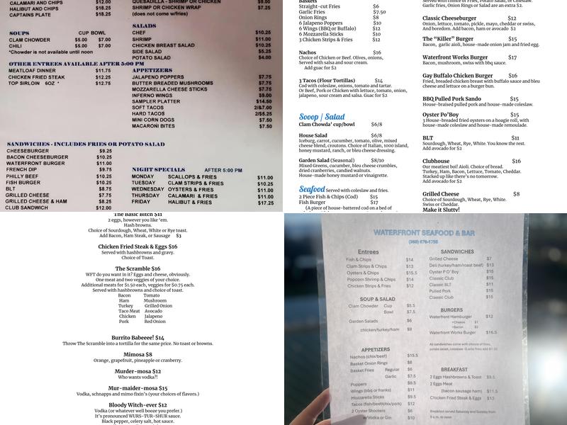 Waterfront Tavern Menu