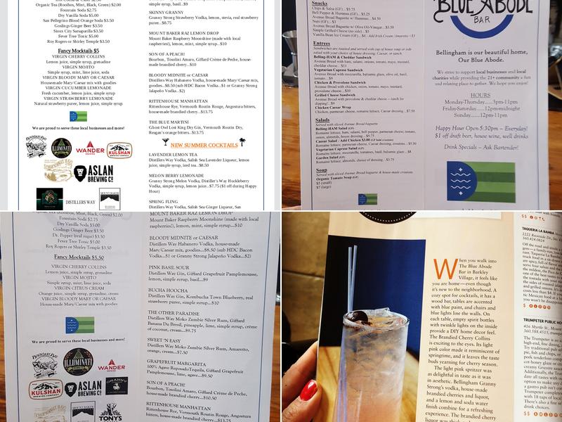 THE BLUE ABODE BAR Menu