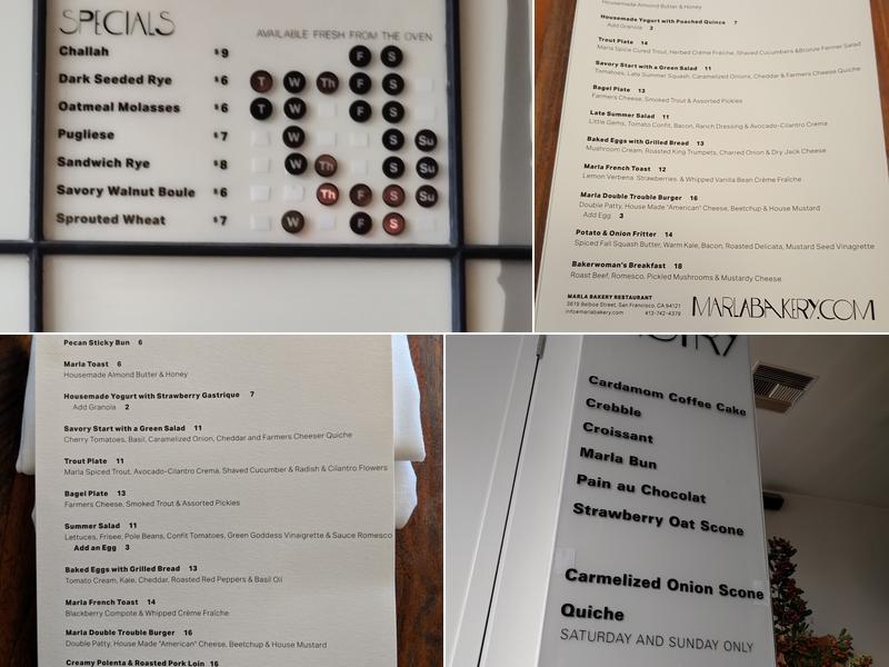 Marla Bakery & Catering-NO RETAIL SALES Menu