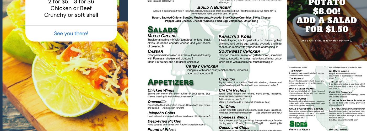 Foley's on the Green Menu