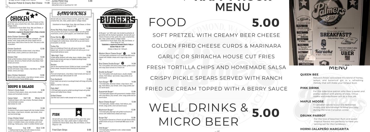 Palmers East Menu