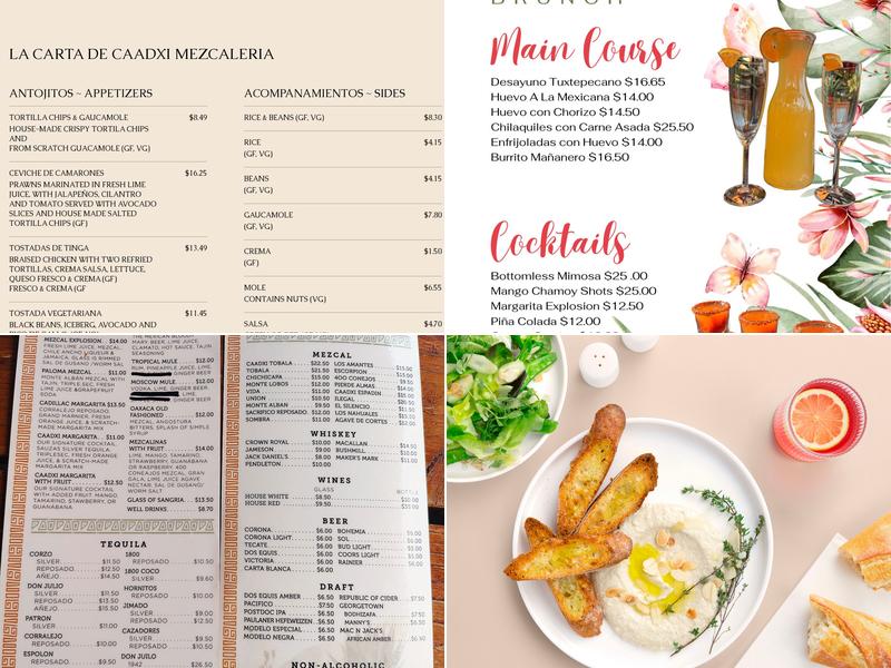 Caadxi Mezcaleria Menu