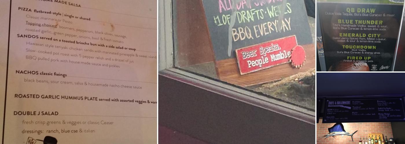 Double J Saloon Menu