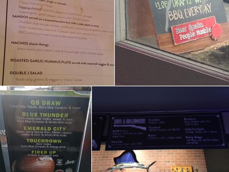 Double J Saloon Menu