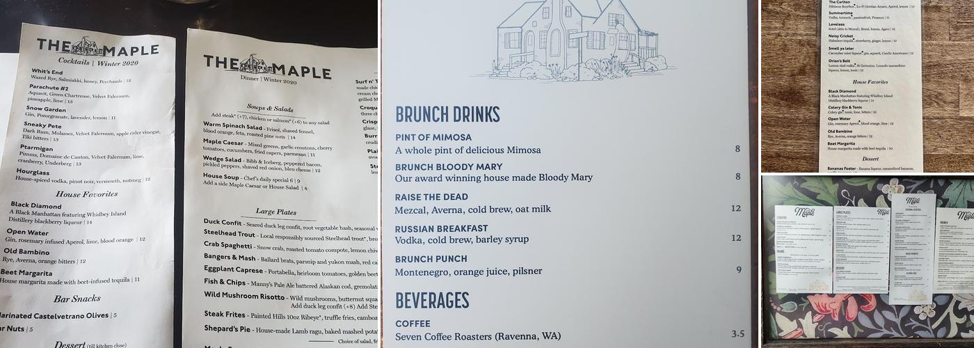 The Maple Menu