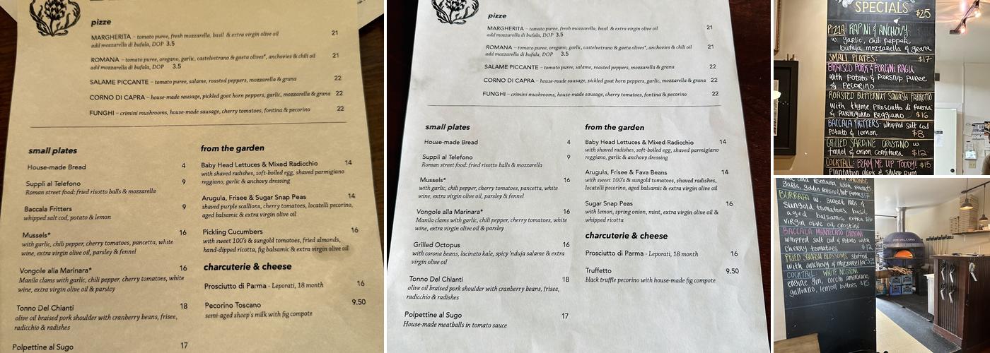 Bar del Corso Menu