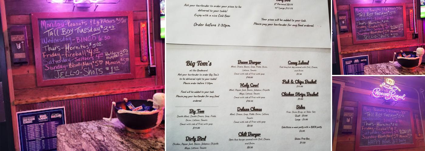 Boulevard Tavern Menu