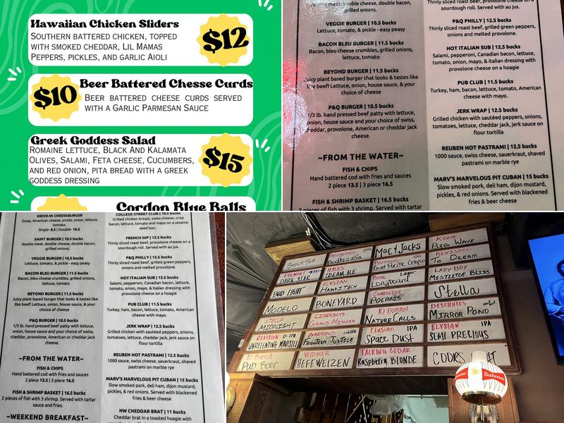 Pints & Quarts - Lacey Menu