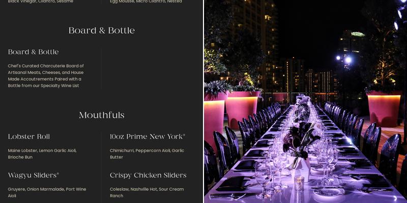 Hyde Lounge at Crypto.com Arena Menu