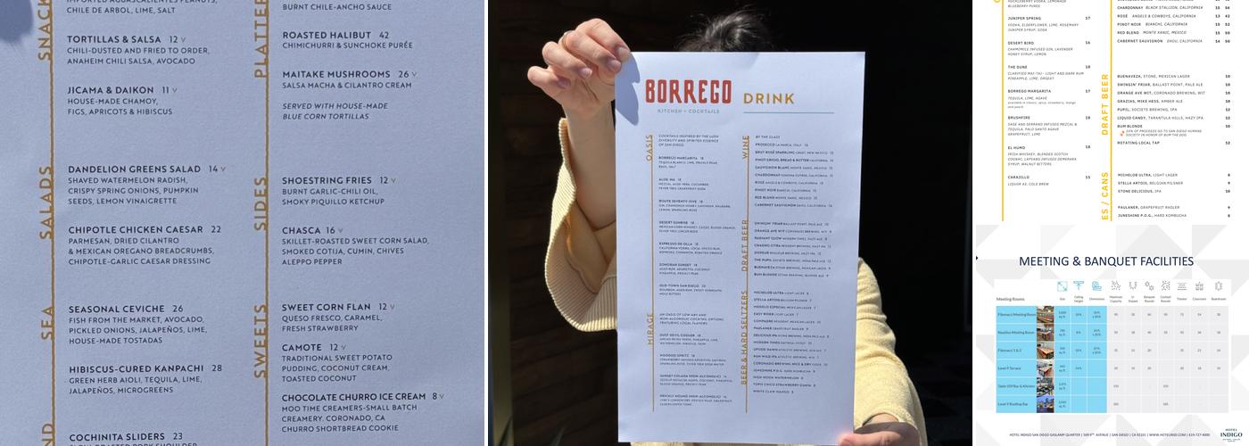 Borrego Rooftop Menu