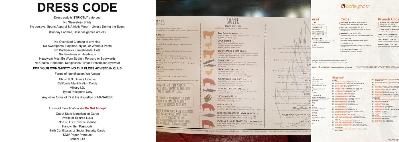 barleymash Menu