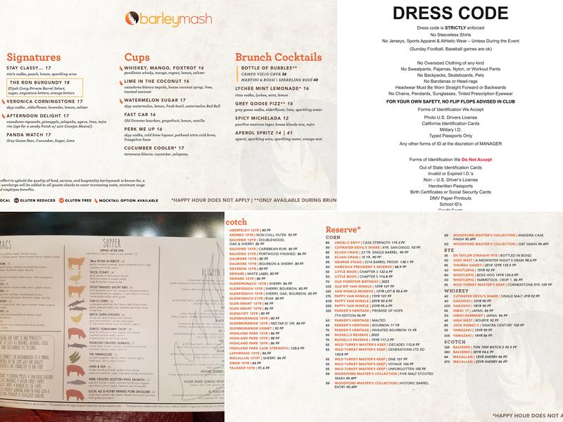barleymash Menu