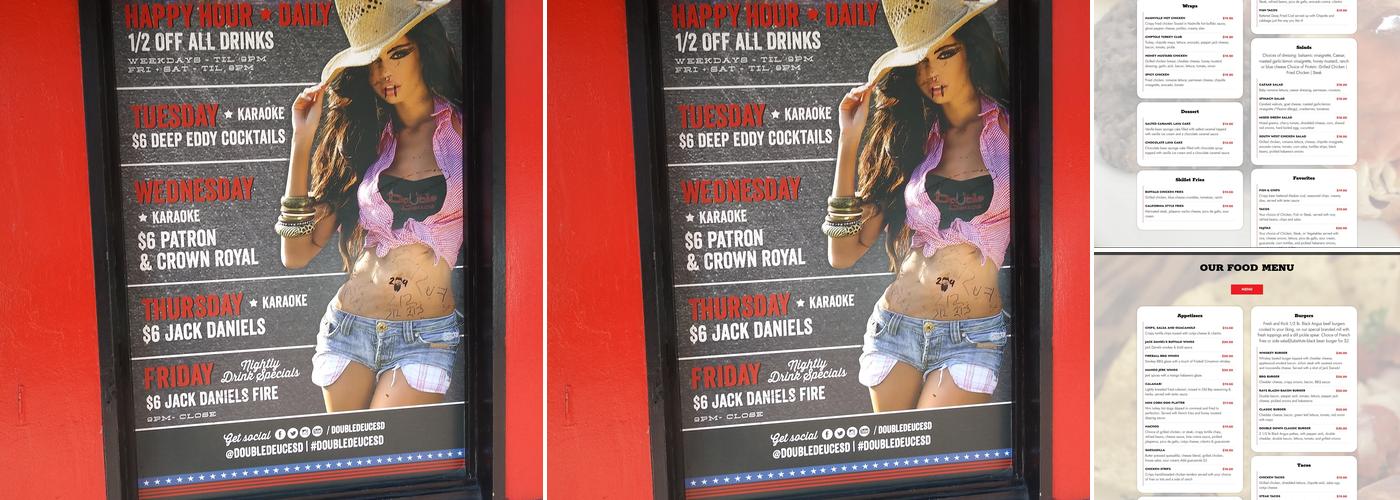 The Double Deuce Menu