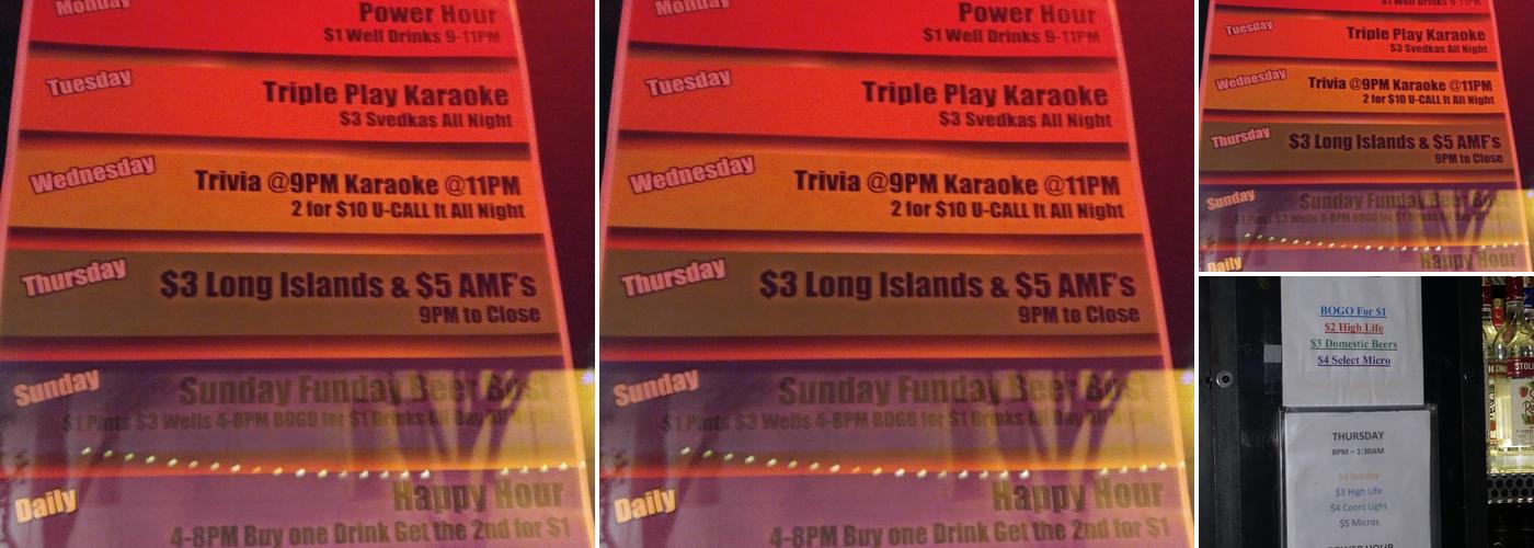 Splash Bar San Jose Menu