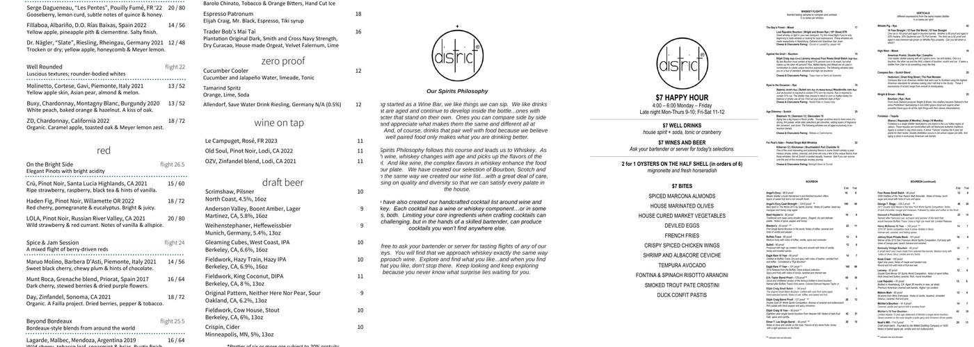 District Menu