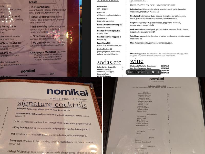 Nomikai Menu