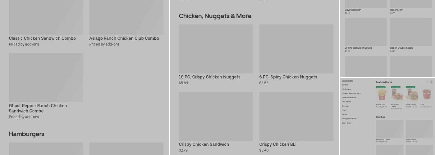 Wendy's Menu