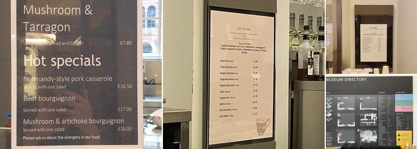 The V&A Cafe Menu