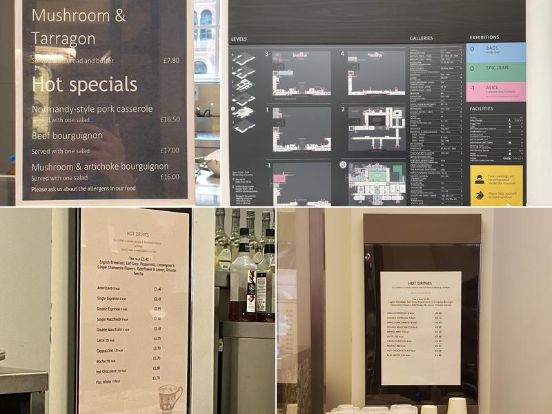 The V&A Cafe Menu