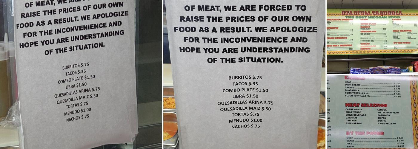 Stadium Market and Liquor Menu