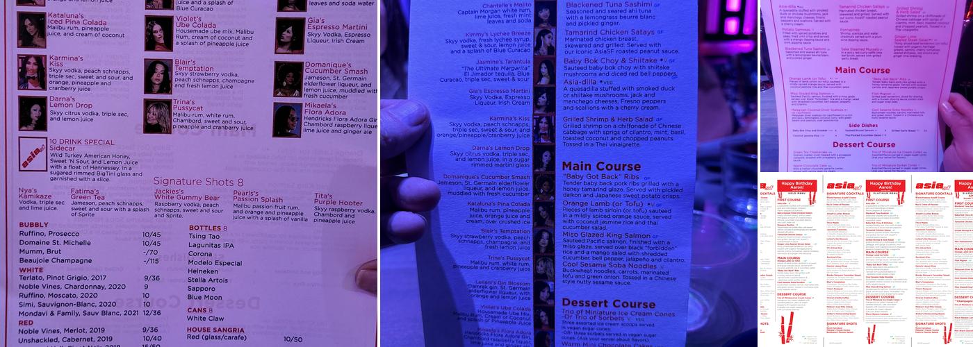 AsiaSF Menu