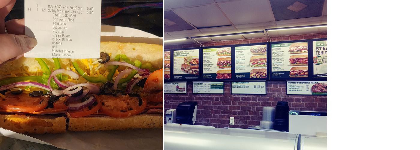 SUBWAY Menu