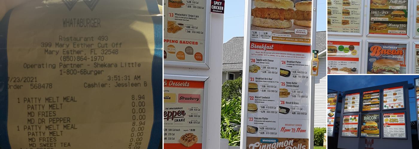 Whataburger Menu