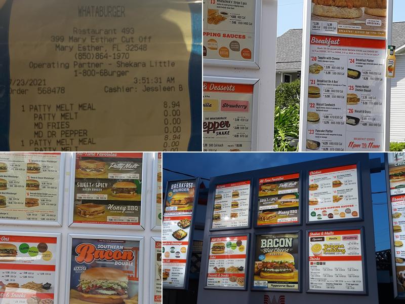 Whataburger Menu
