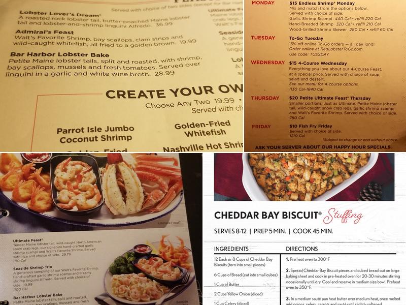 Red Lobster Menu