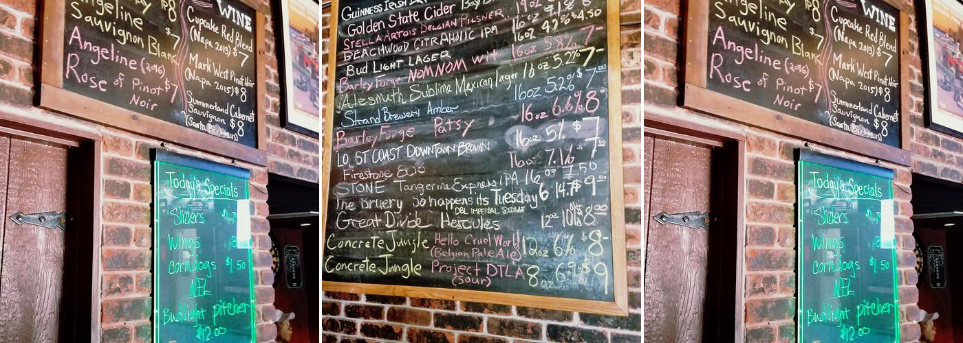Clancy's Menu