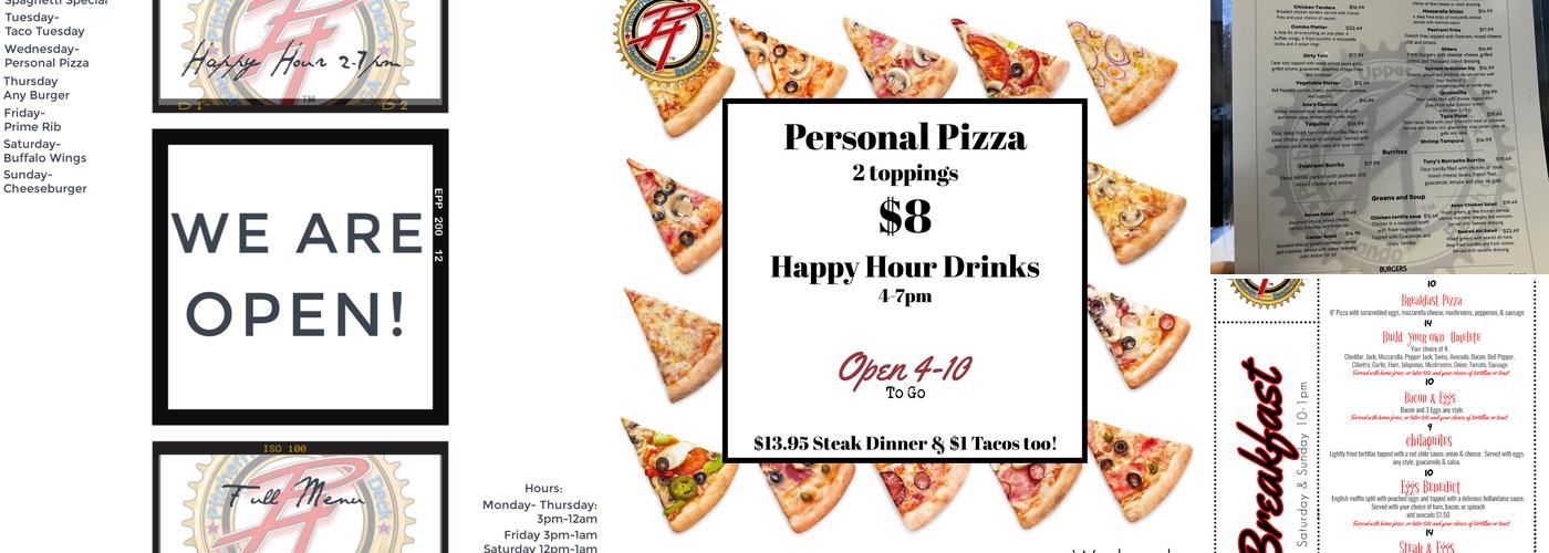 Pitcher House Upper Deck Menu