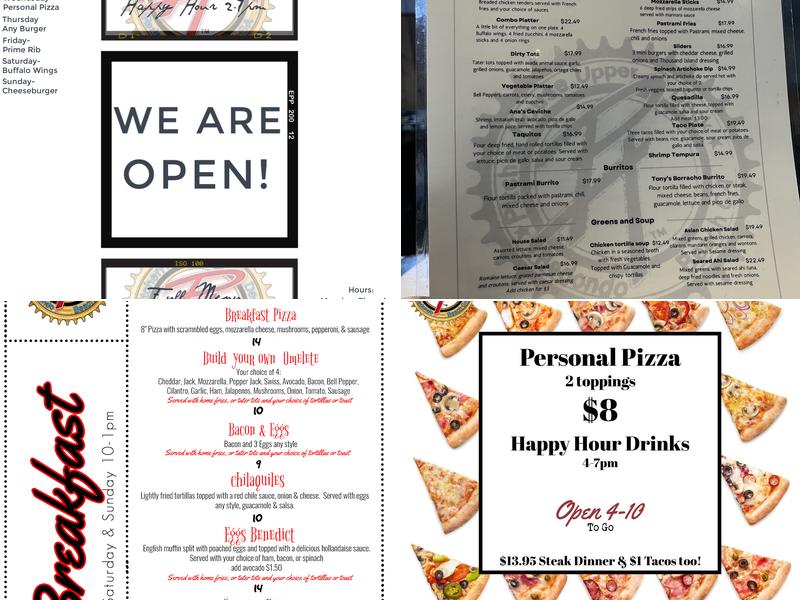 Pitcher House Upper Deck Menu