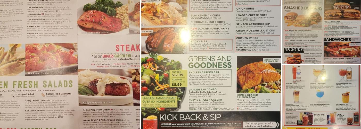 Ruby Tuesday Menu