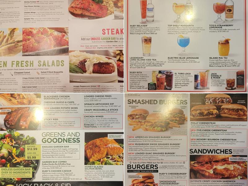 Ruby Tuesday Menu