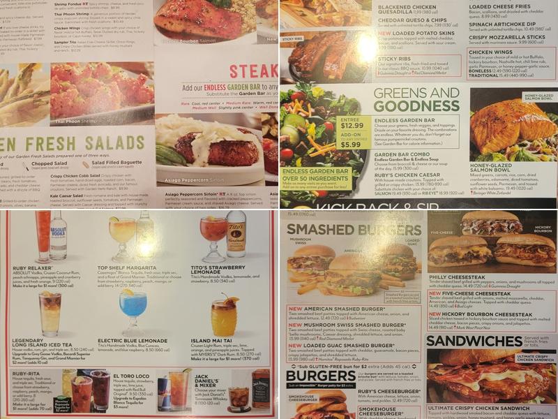 Ruby Tuesday Menu