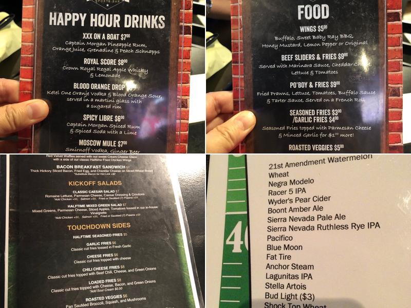 Halftime Menu