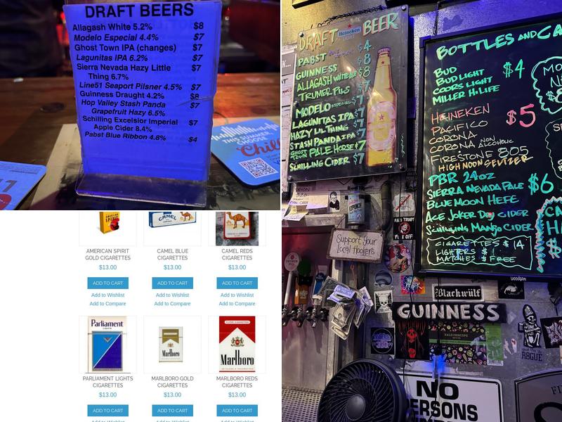 Merchants' Saloon Menu