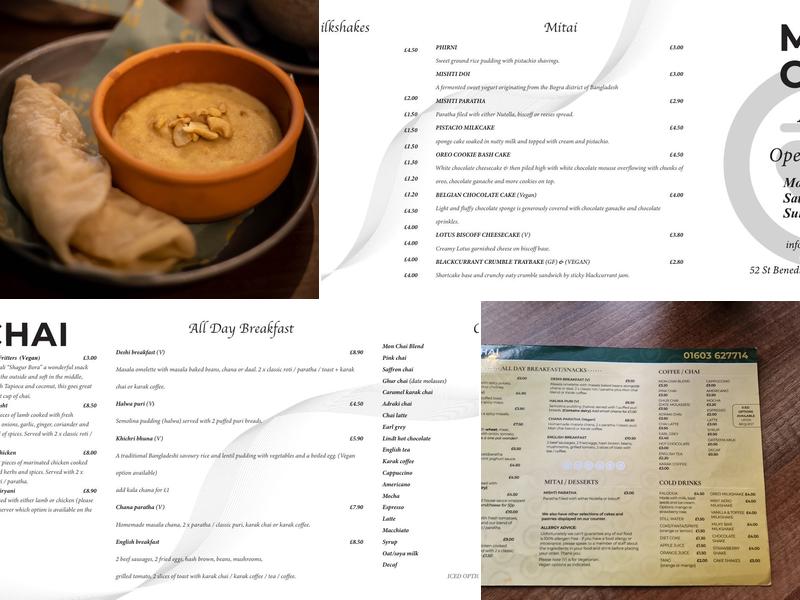 Mon Chai Menu