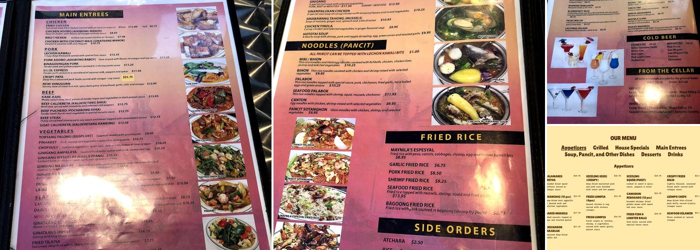 Maynila On Main Street Menu