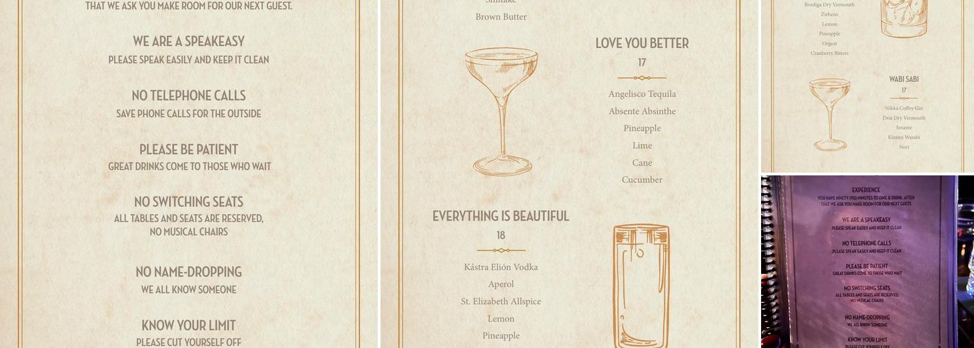 The Blind Rabbit Menu