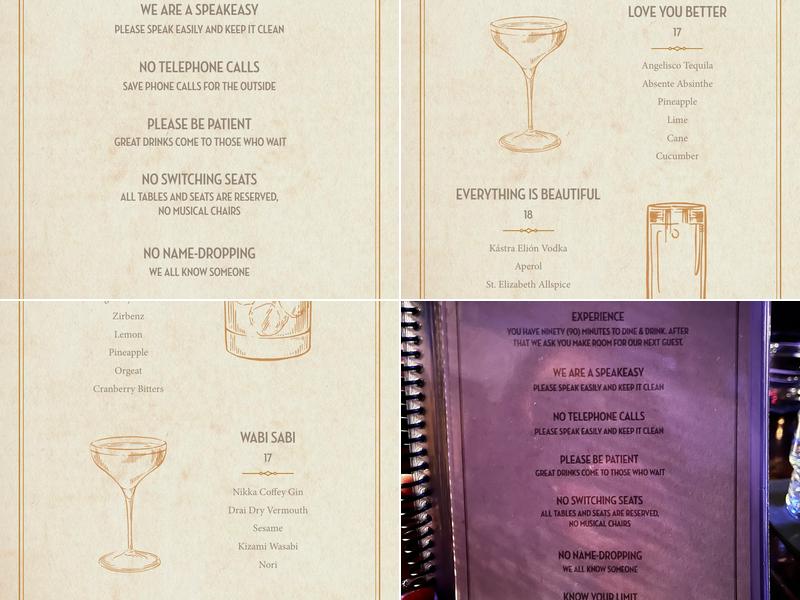 The Blind Rabbit Menu
