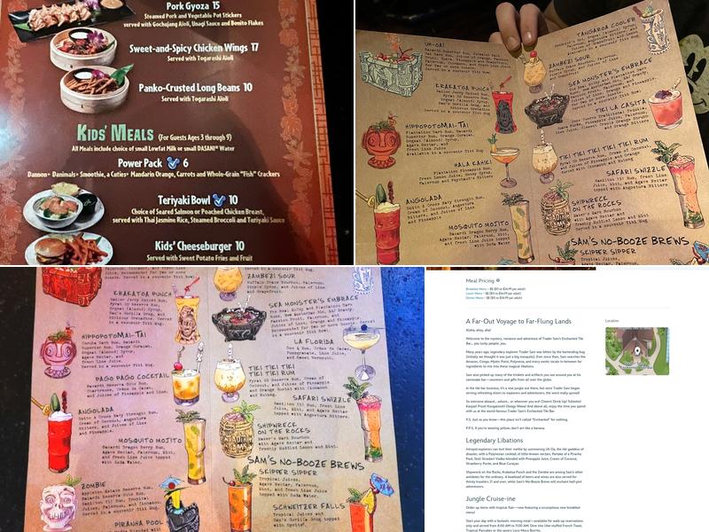 Trader Sam's Enchanted Tiki Bar Menu