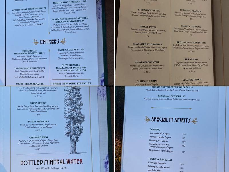 Hearthstone Lounge Menu