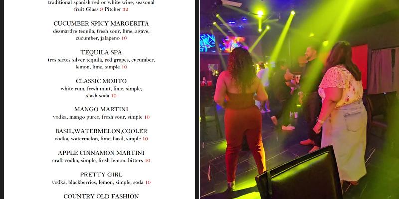 The Vibe Ultra Lounge Menu