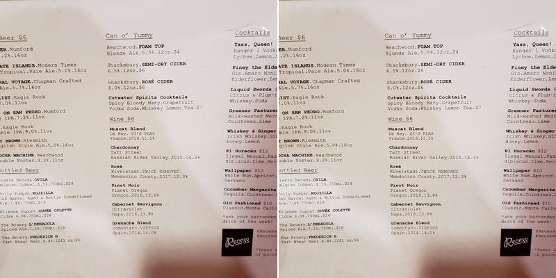 Recess Menu