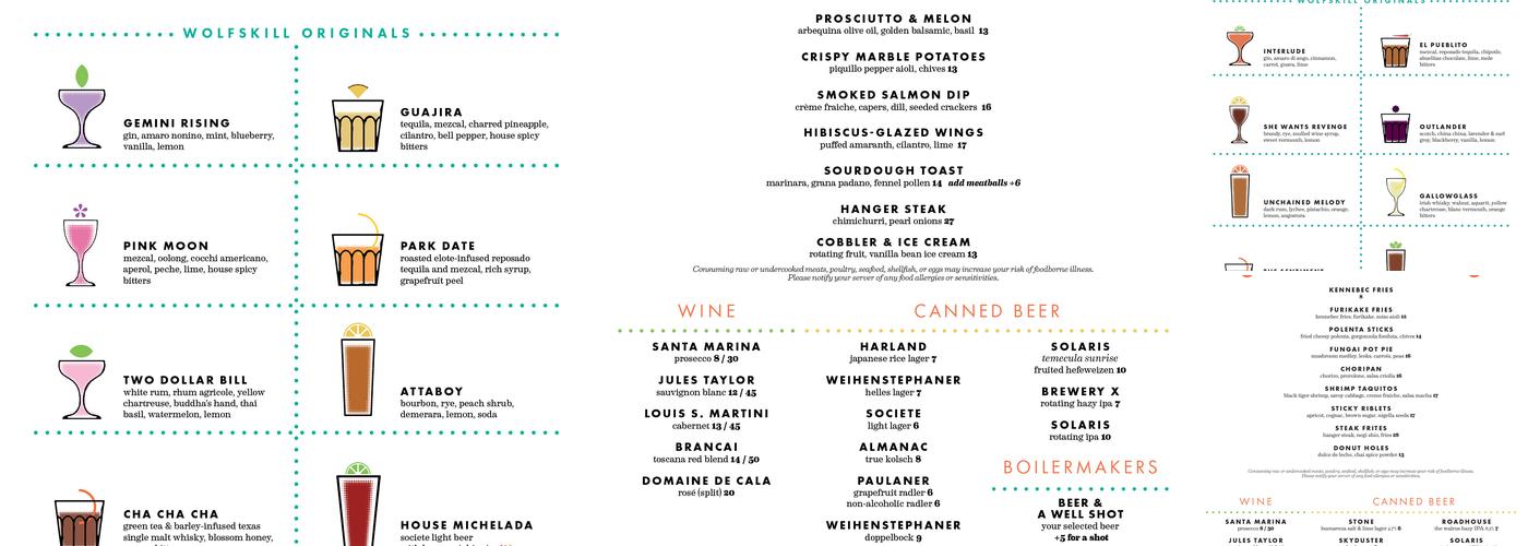 W. Wolfskill Menu