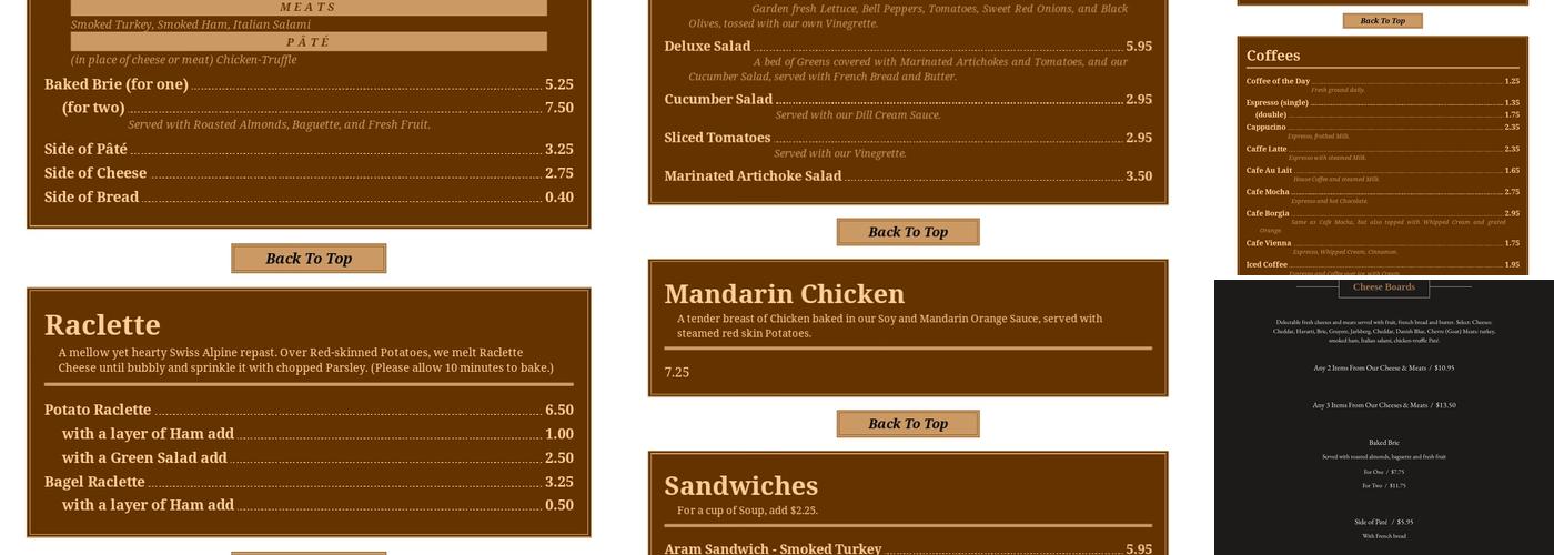 Wine Wizards Menu